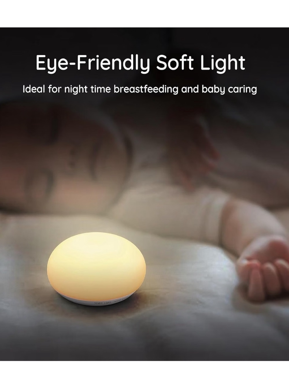 Anico | Flip & Touch Baby Night Light, Small Portable Egg Light for Nursery